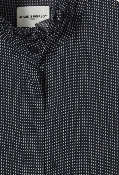 Camisa fluida a cuadros pequeños