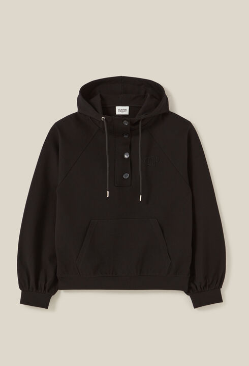 Sudadera con capucha negra oversize