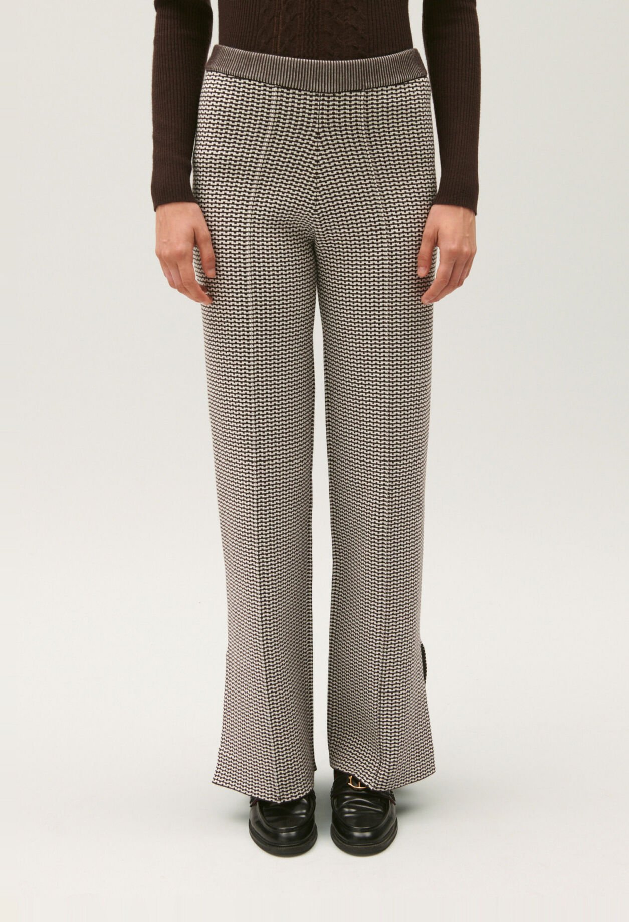 Pantalón de punto jacquard bicolor
