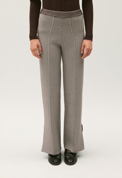 Pantalón de punto jacquard bicolor