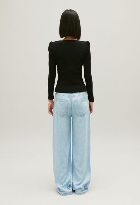 Camiseta de manga larga acanalada 