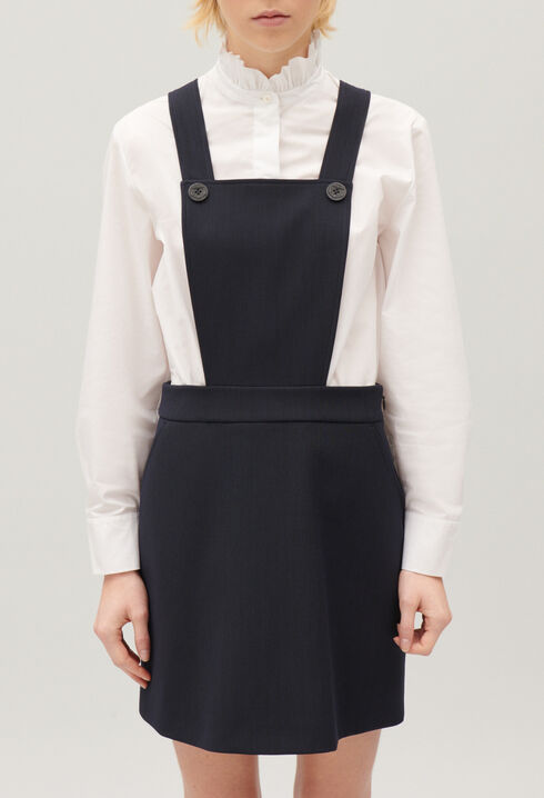 Vestido azul marino corto de tirantes