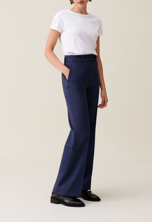 Pantal&oacute;n de traje lana azul marino