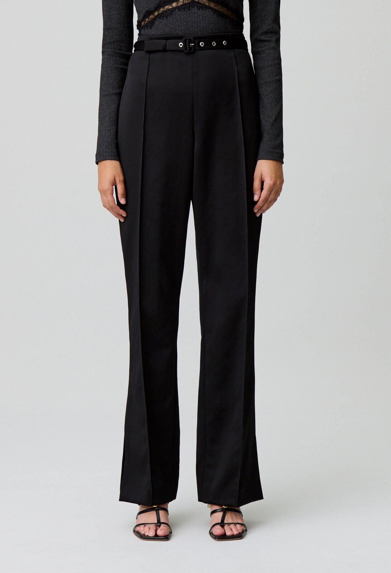 Pantalón recto satinado