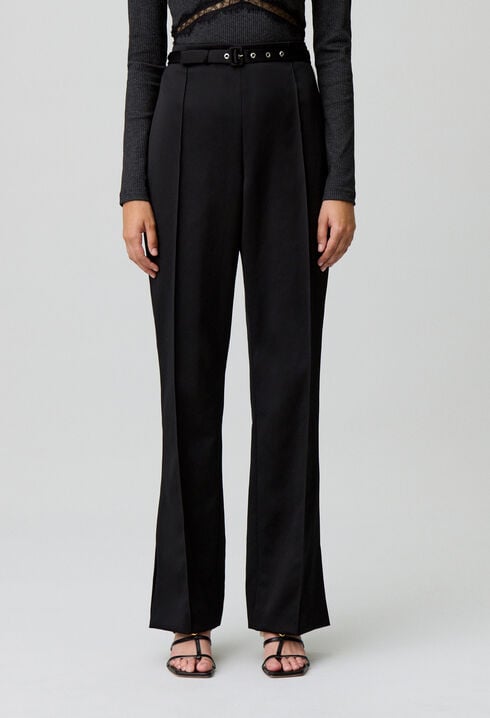 Pantalón recto satinado