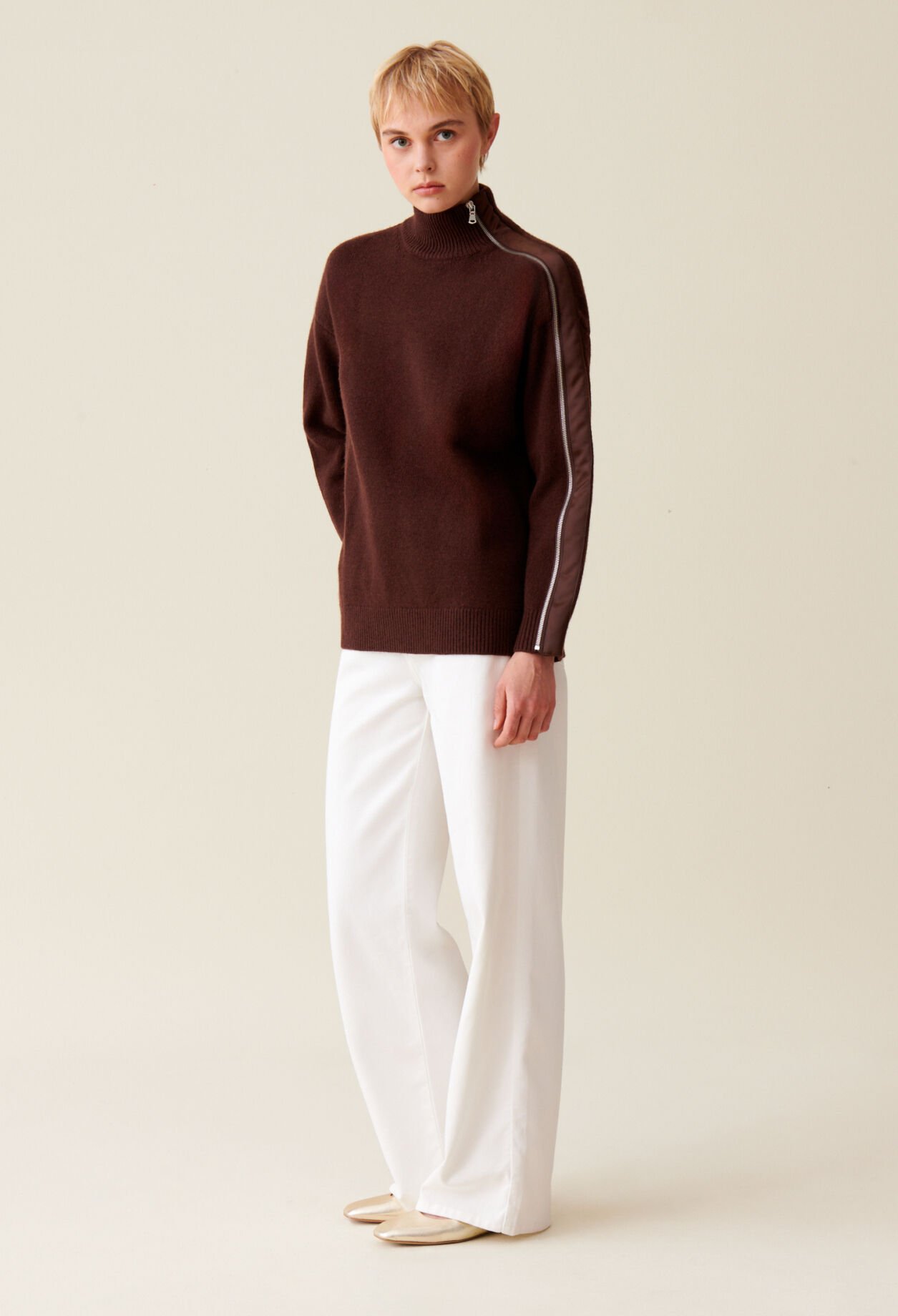 Jersey cuello alto cremallera