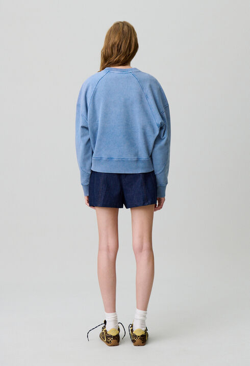 Sudadera de algodón efecto lavado