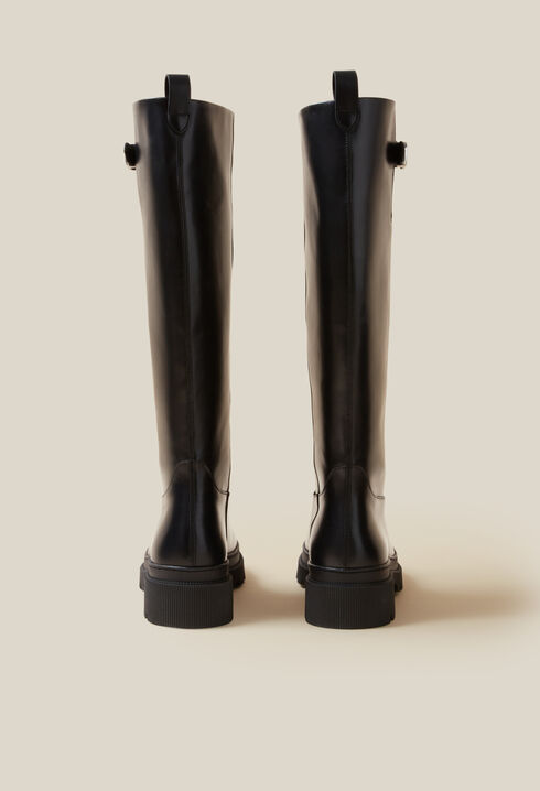 Botas altas de cuero liso