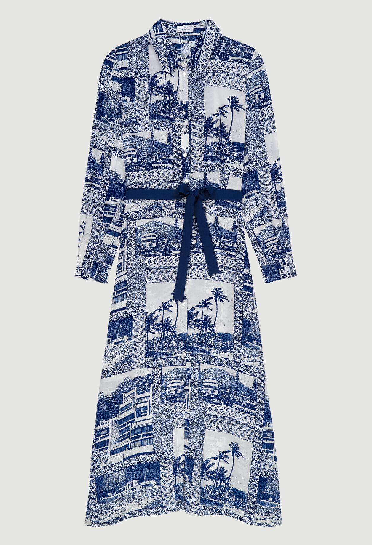 Vestido largo toile de Jouy