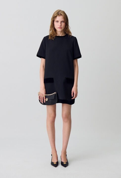 Vestido corto de terciopelo