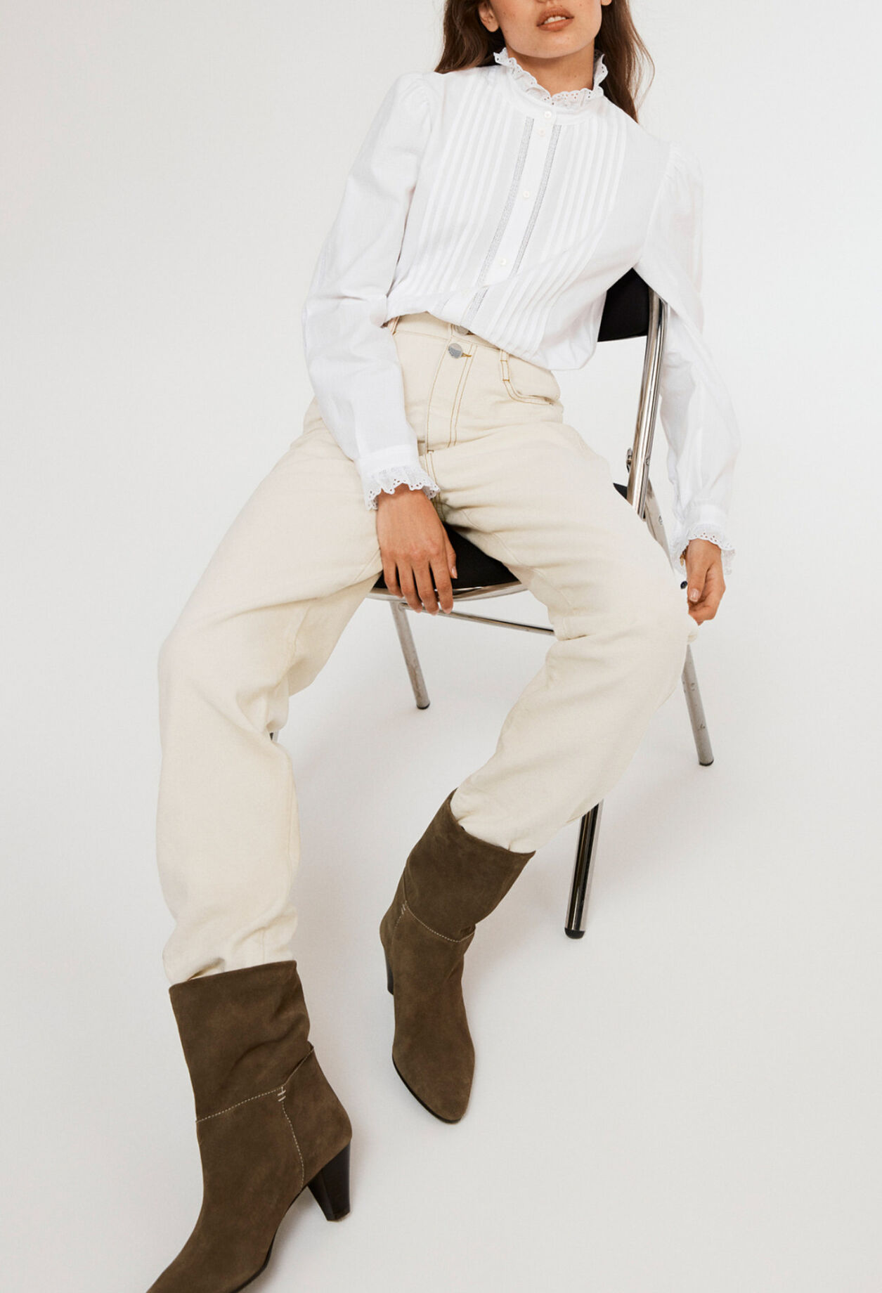 Blusa blanca de algodón