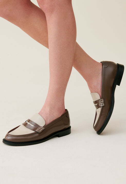 Mocasines bicolor charol