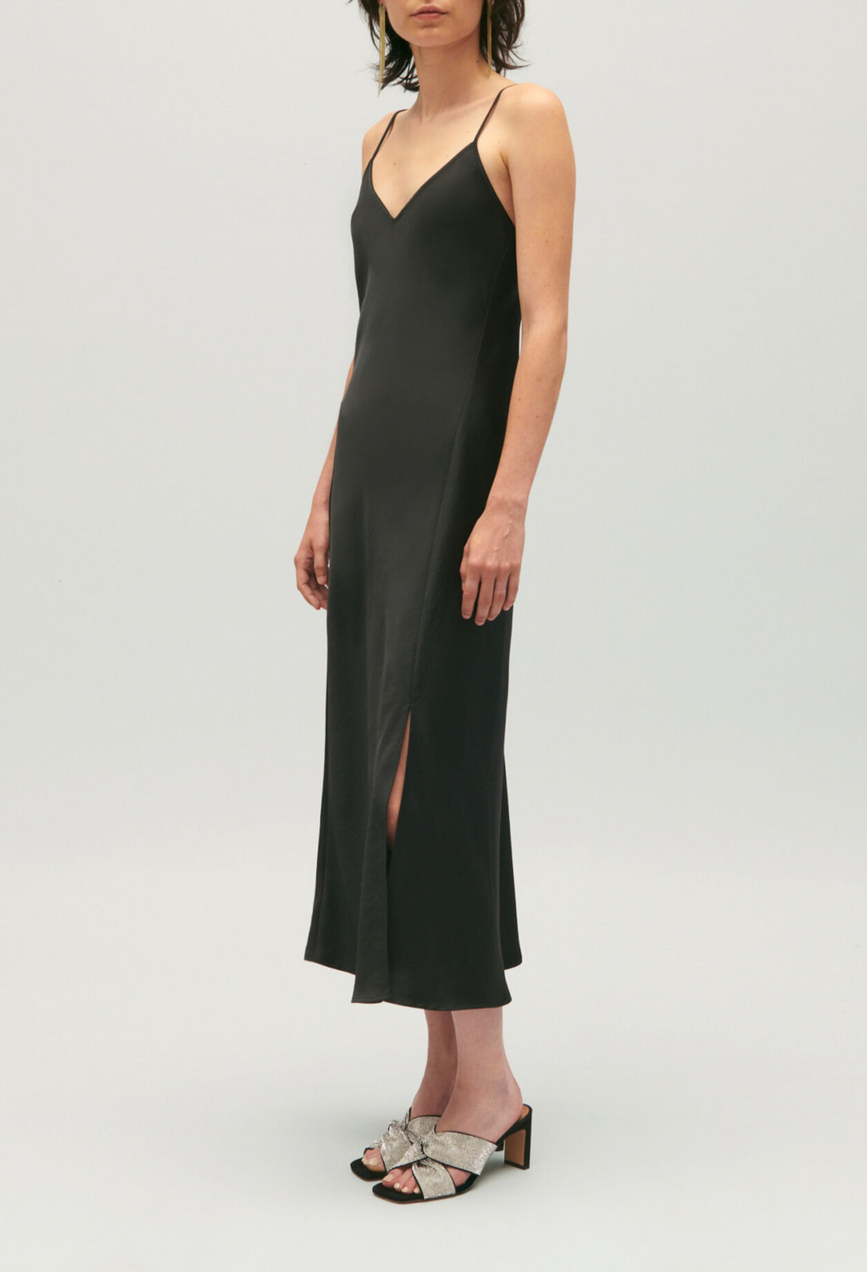 Vestido midi picardías negro 