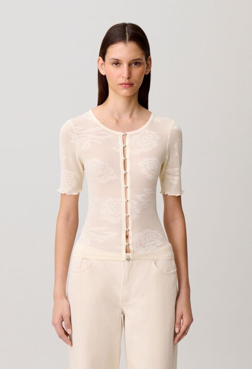 C&aacute;rdigan de punto con flores