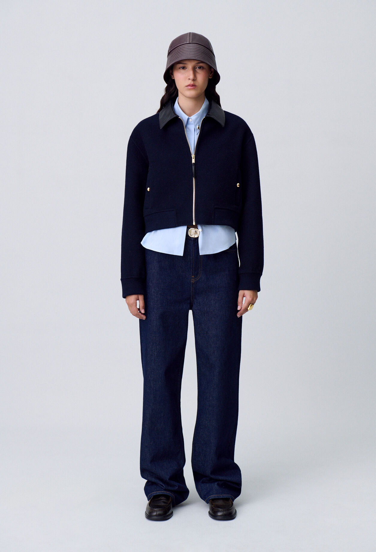 Chaqueta de lana con cuello