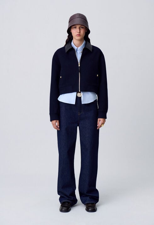 Chaqueta de lana con cuello