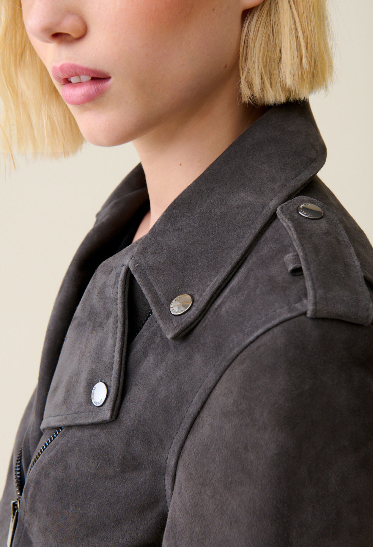 Chaqueta biker de ante