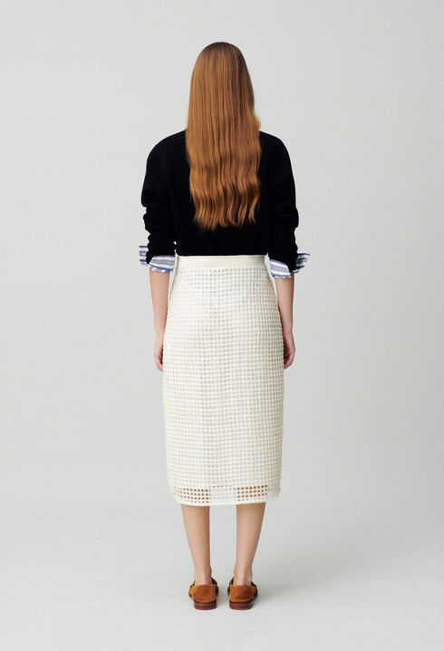 Falda midi de crochet