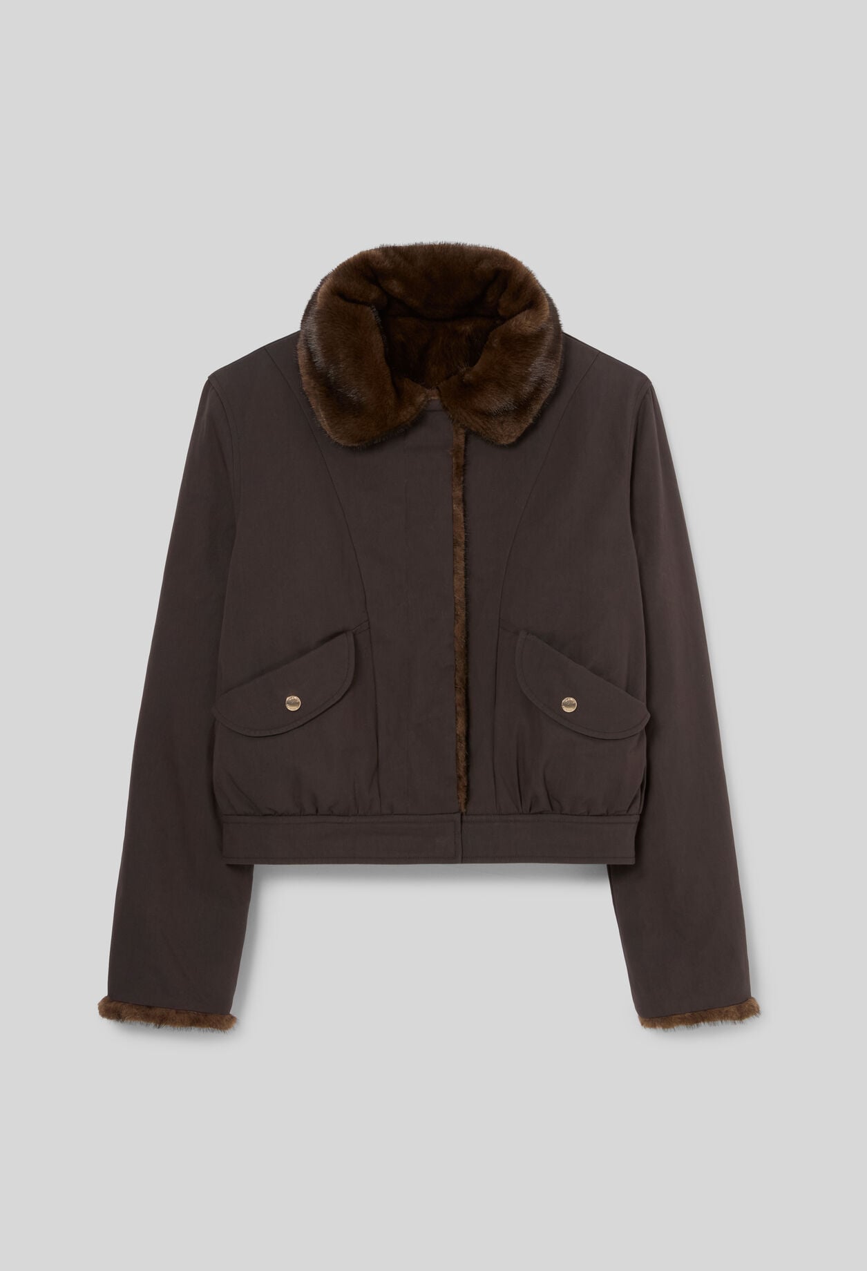 Parka corta de nylon reversible