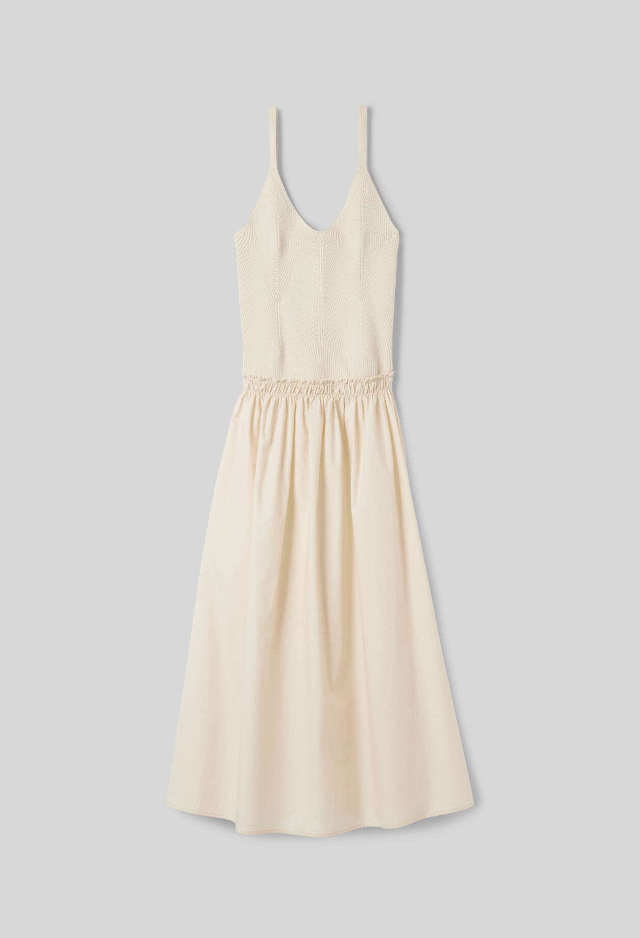 Vestido midi con cuerpo de punto