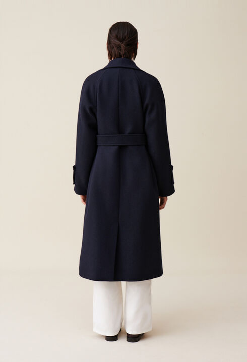 Abrigo de lana estilo trench