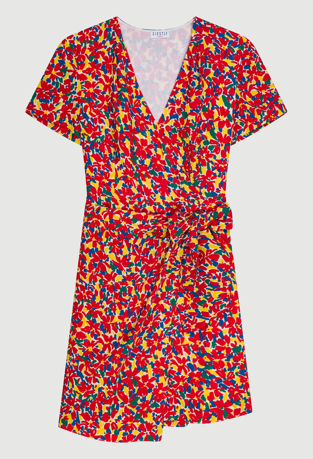 Vestido cruzado estampado