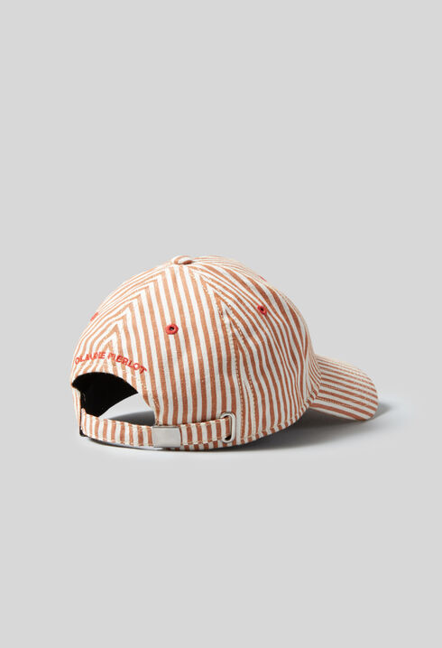 Gorra con monograma a rayas CP