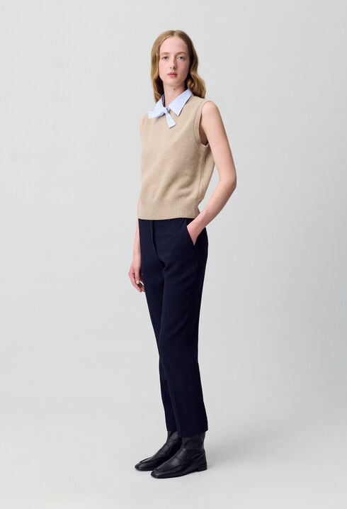 Pantalones de traje liso