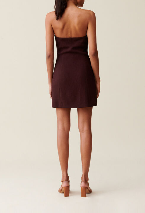 Vestido corto sin tirantes