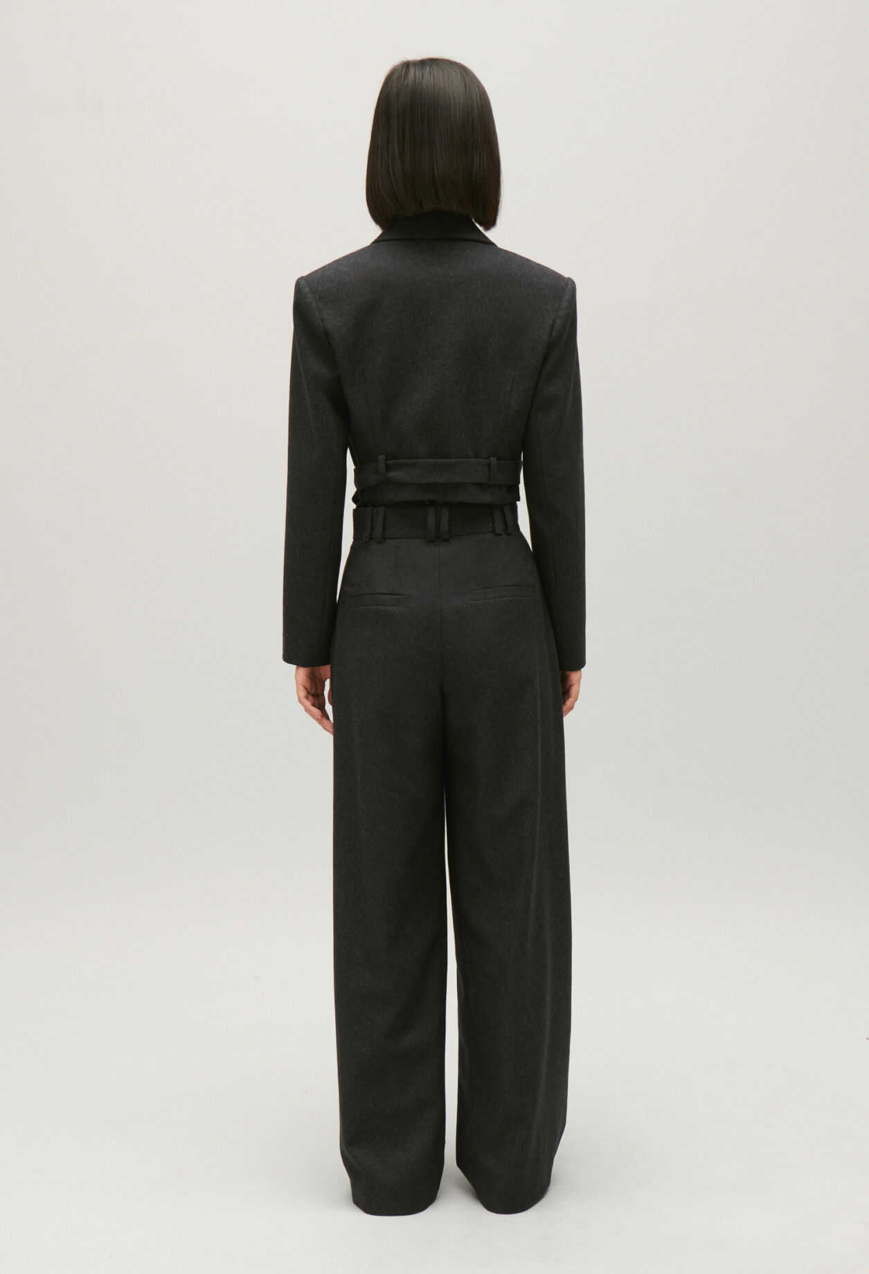 Chaqueta de traje corta gris chiné