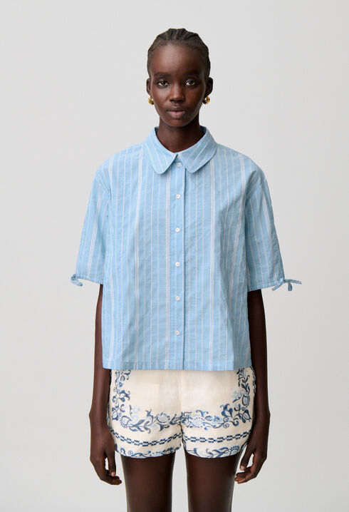 Camisa de rayas cuello Claudine