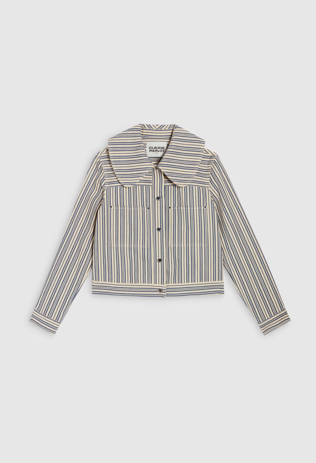 Chaqueta vaquera dos tonos a rayas