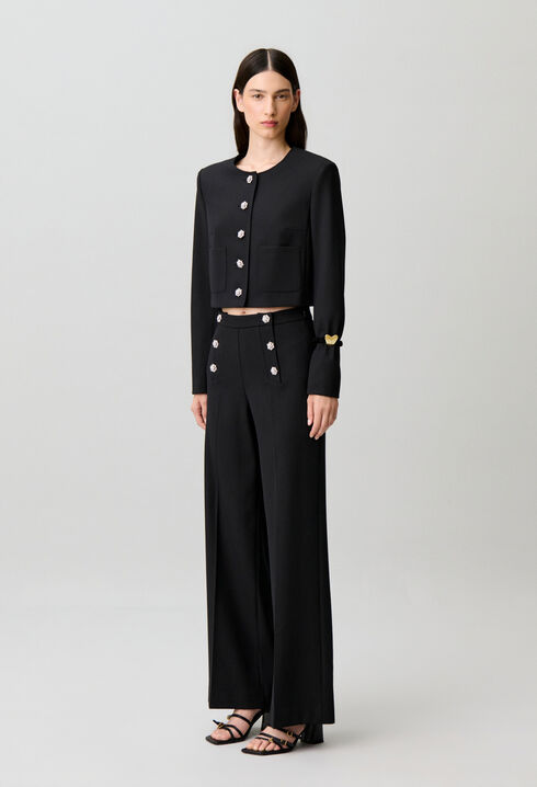 Pantal&oacute;n recto con botones joya