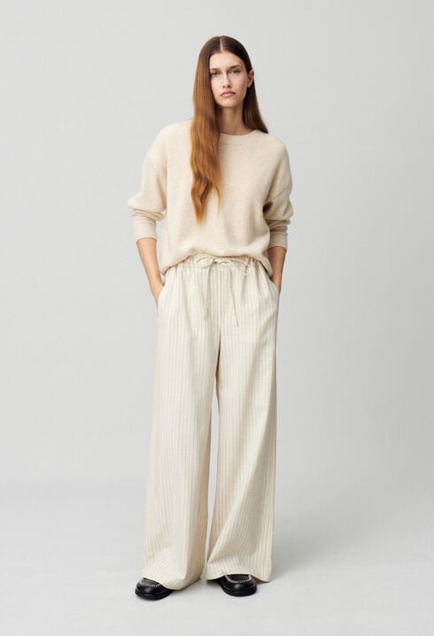 Pantalón ancho a rayas