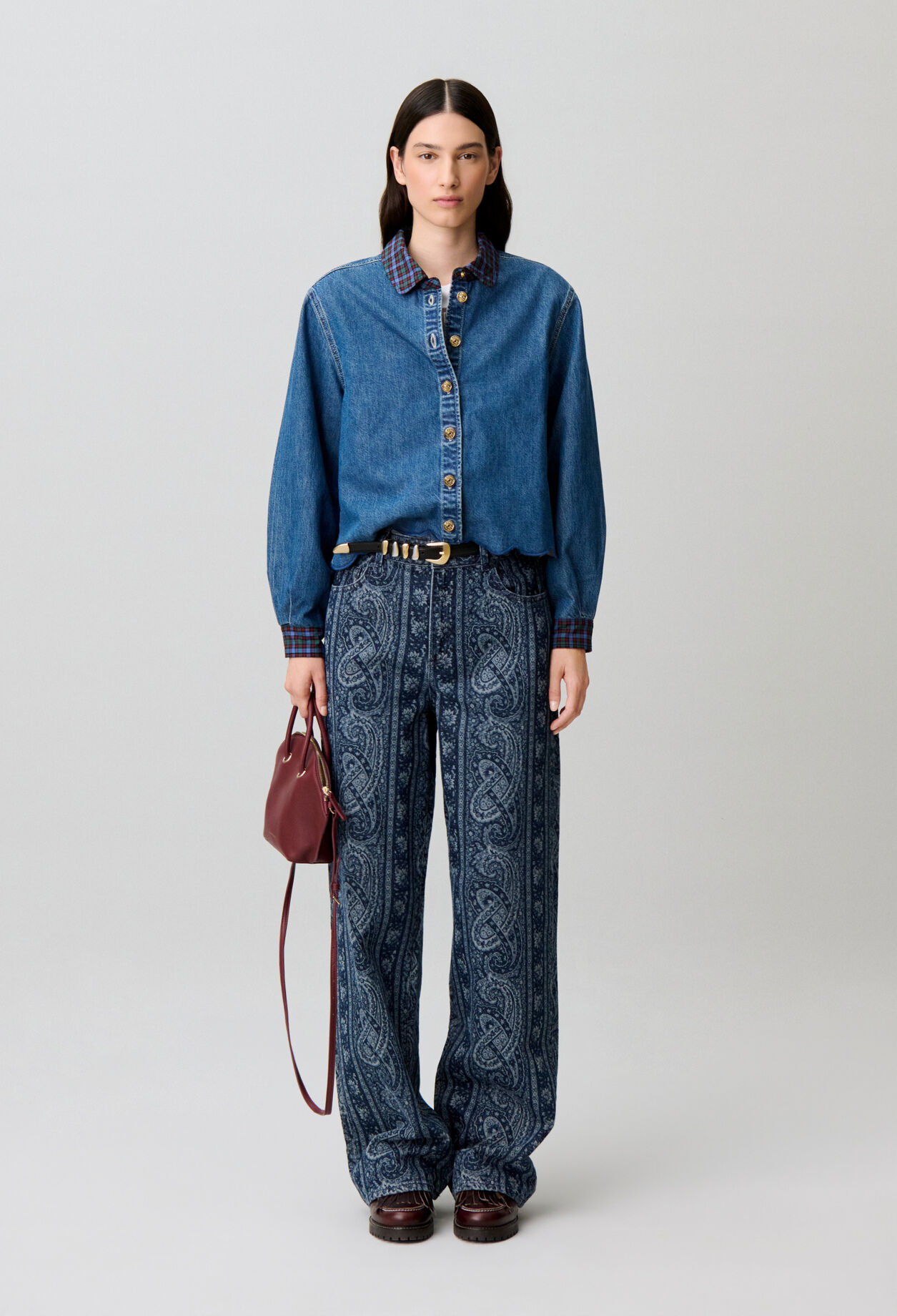 Camisa de denim de algod&oacute;n