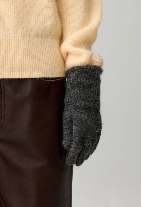 Guantes largos de punto de pelo