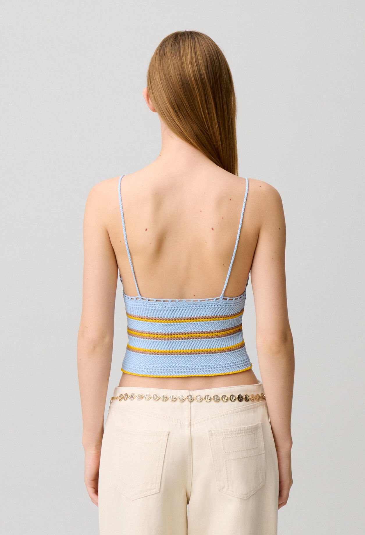 Top de crochet multicolor