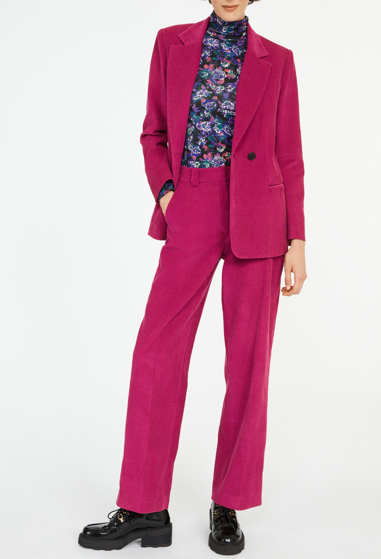 Blazer cruzado acanalado