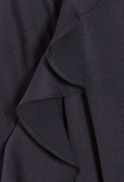 Vestido corto con volantes azul marino