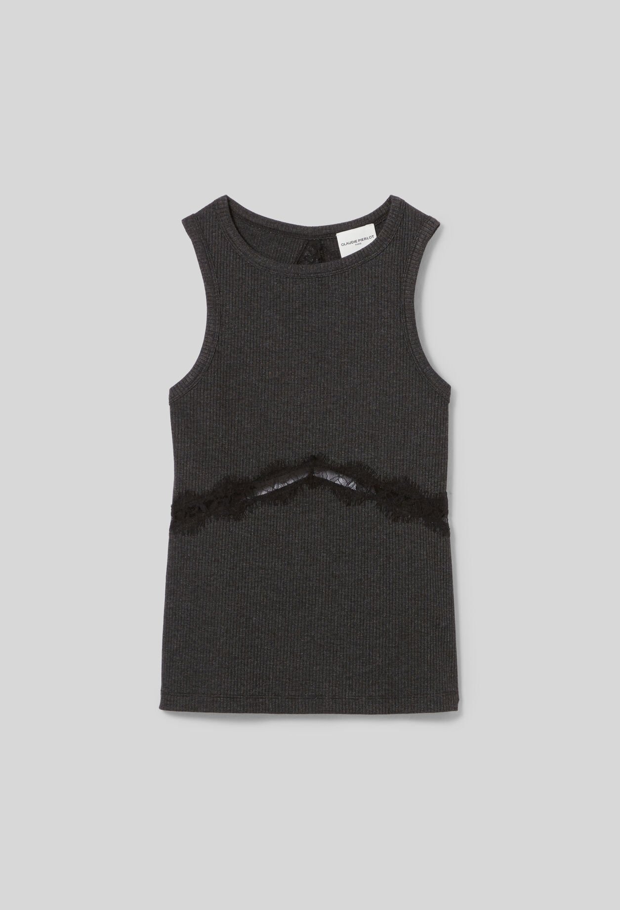 Camiseta sin mangas con encaje