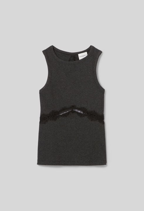 Camiseta sin mangas con encaje