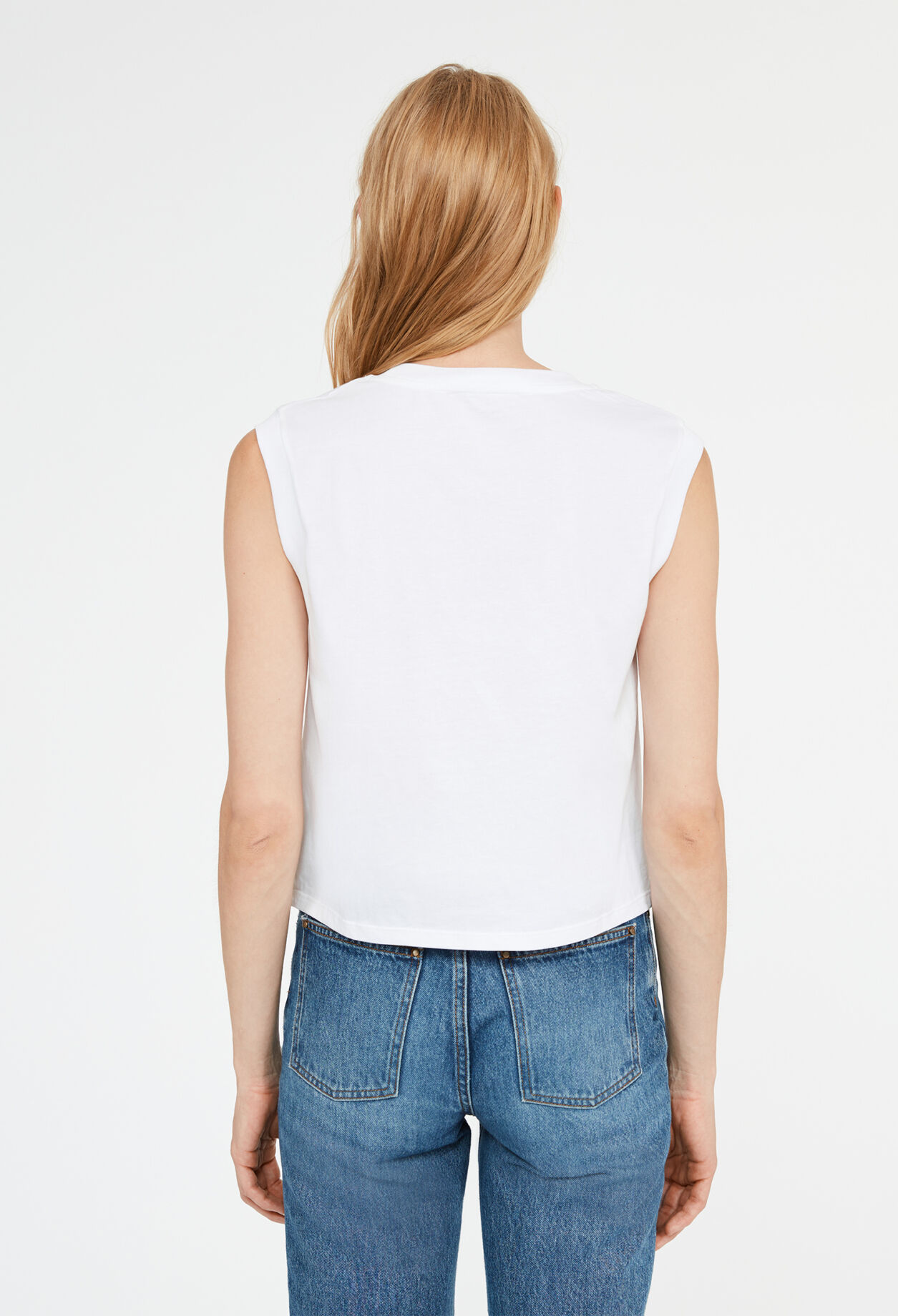 Camiseta bordada de coton