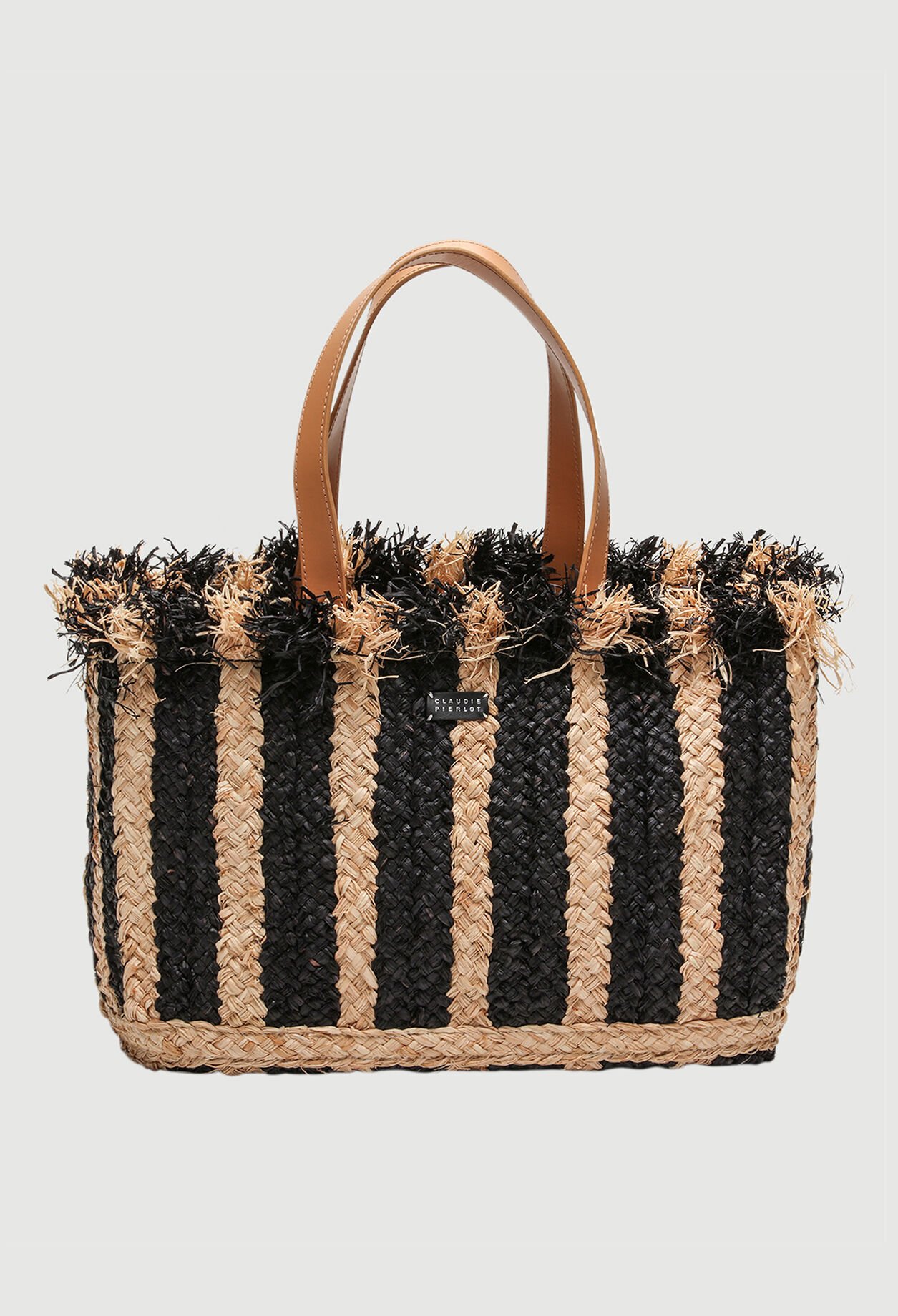 Bolso de paja y cuero