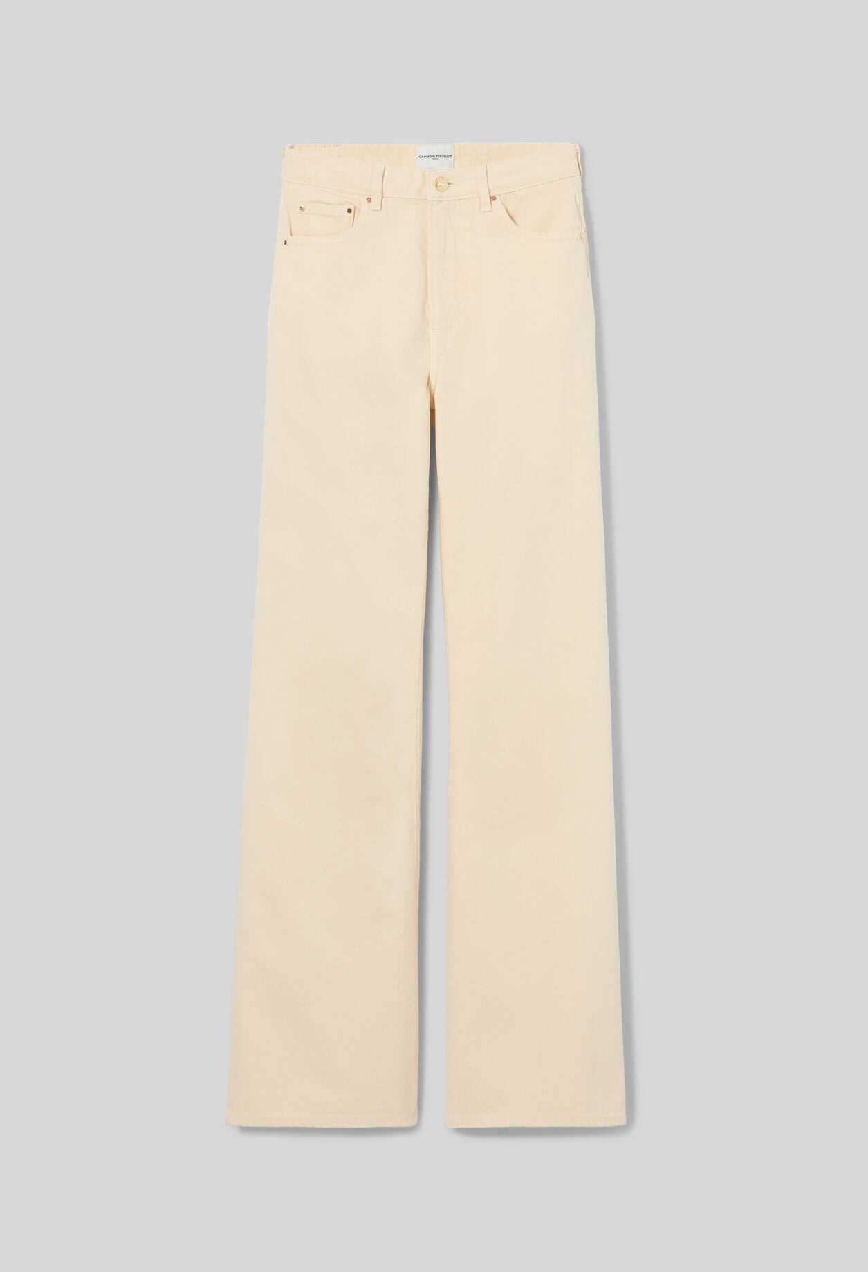Jean flare denim tiro alto