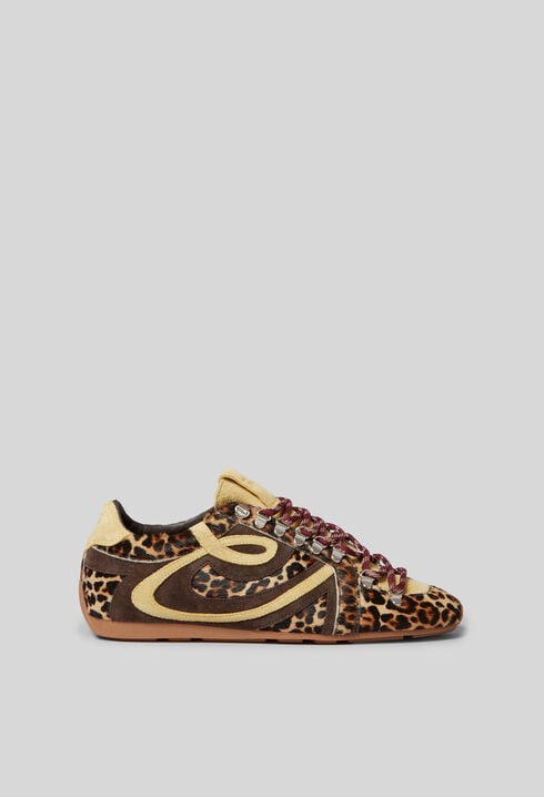 Zapatillas de cuero leopardo