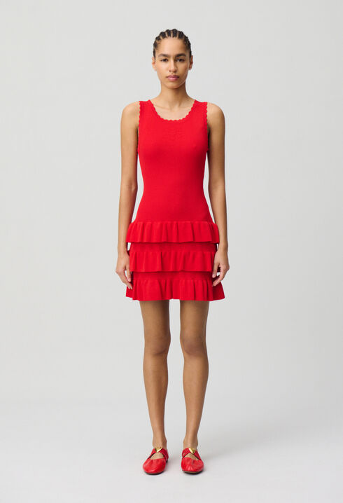 Vestido de punto con volantes
