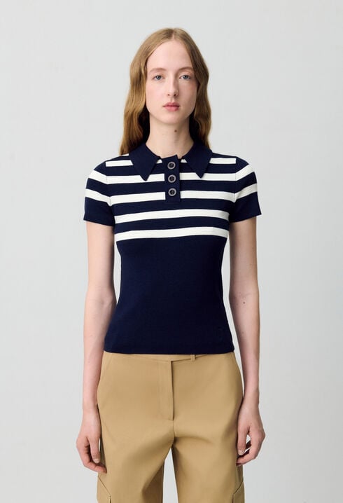 Polo de punto fino superior