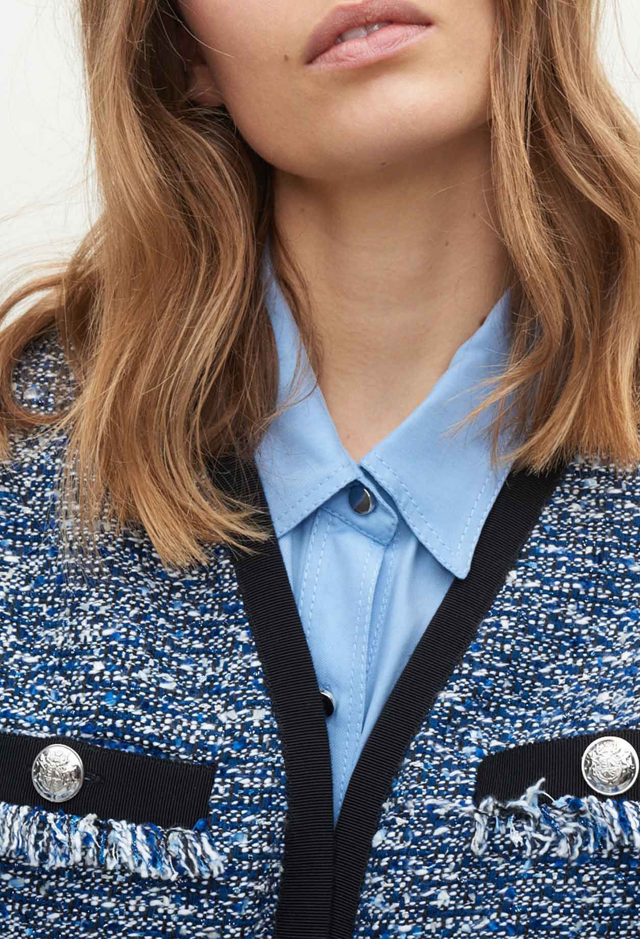 Chaqueta de tweed con galones