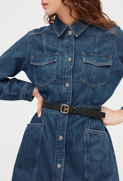 Vestido corto denim mid blue