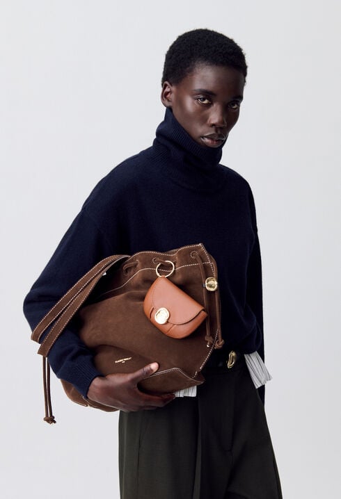 Bolso tote de cuero de ante